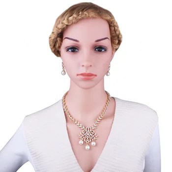 FARLENA Simulate Perla Colier Cercei set pentru Femei Petrecere de Nunta, Accesorii de Moda Stras de Cristal Mireasa seturi de Bijuterii 14040