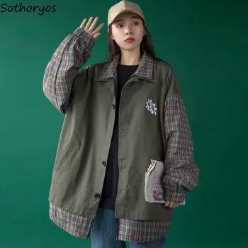 Femei jachete Casual, Simplu Plus Dimensiune Sacou 2XL Liber Canadiană Mozaic coreeană Stil Harajuku Streetwear la Modă pentru Femei Haina 0