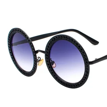 Femei Supradimensionat ochelari de Soare Mari Roz de Cristal Colorate Pietre Nuante pentru Femeie Designer de Moda Plus Ochelari de Soare Cadru Clar 22215