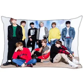 Fierbinte Coreea-Pop Personalizate NCT Satin Perna 35x45cm (o parte) Tipărite cu Fermoar Mătase PillowCover Logo-ul Personalizat cadou 0