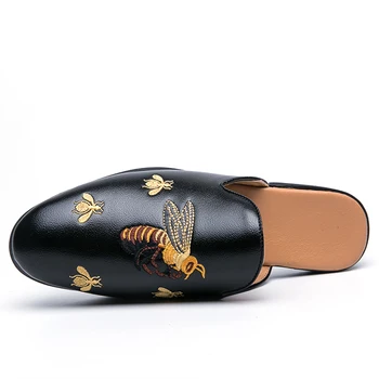 FIXSYS Om Nou Papuci din Piele Pu Haimana Diapozitive Respirabil Slip-on Jumătate Pantofi Ușoare de sex Masculin Catâri în aer liber Pantofi Casual Negru 18804