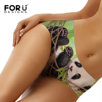FORUDESIGNS 2019 Noi Femeile Boxeri Lenjerie de corp fără Sudură Chilotei 3D Panda Drăguț Imprimate Sexy Pantalon de Moda de sex Feminin Chiloți Lenjerie