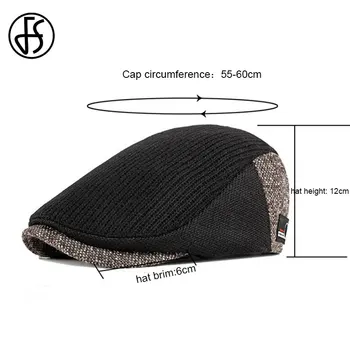 FS Bumbac Bereta Cap Negru de Primavara Toamna Hat pentru Barbati Femei Reglabil Ivy vânzător de ziare Capac Plat de Înaltă Calitate, Solid Berete Tricotate Pălărie 1426