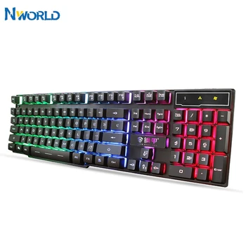 Gaming Keyboard Tastatură Mecanică Rainbow LED Backlit de Gaming, Tastaturi Iluminate de Lumina tastatură alb Pentru PUBG Pentru calculator 18629