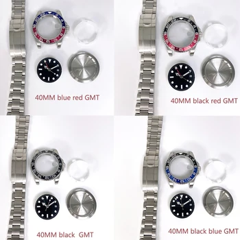 GMT ceas accesorii 40MM din oțel inoxidabil caz safir de sticlă potrivit pentru ETA2836 Mingzhu2813 3804 circulație 19346