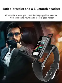 H207 Inteligent Ceas Bratara Bluetooth pentru Căști 2 in 1 AI ECG+PPG Heart Rate Monitor de Presiune sanguina Sport cu Mașina de Apel Smartwatch 0