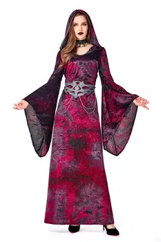 Halloween Cosplay Costum pentru Femei de Epocă Medieval Printesa Cosplay Costum European vrăjitoare Rochie Fancy 8558