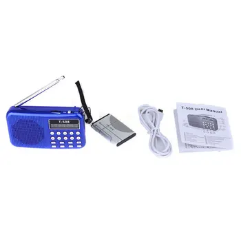Hxsonking Portabil Radio FM, Suport pentru MP3 Muzica TF/SD Card-Display LCD de Radio 0