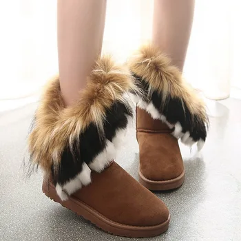 Iarna Cald Blana Femei Cizme Femei Ghete Pentru Femei Pantofi de Zăpadă Stil Rotund-deget de la picior anti-Alunecare Pe Femeie Turma Snow Boot Doamnelor Pantofi 12406
