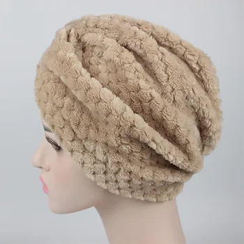 Iarna Noi, Femei de Lux Lână de Pluș Turban Cald Turban Headband Hat Musulmane Hijab Turbante pentru Femei 6877