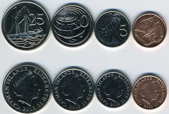 Insulele Cayman 4 Monede Set De Originale Autentice de Monede de Colecție UNC 0