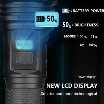 Inteligent MTG2 margele lampa Lanterna ecran LCD design 4 modul de Reglare a intensității luminoase rezistent la apa lanterna conține coada de ciocan 11133