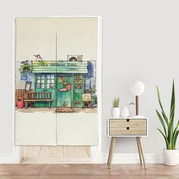 Japoneze Ușa Perdele pictate manual Street View Bucătărie, Dormitor cu Ușă de Partiții Decorative Tesatura Lenjerie Noren Agățat Perdea 0