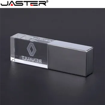 JASTER renault kristal + metalen unitate flash USB pendrive 4GB 8GB 16GB 32GB 64GB 128GB Externe Opslag memory stick u disc 896