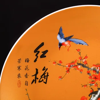 Jingdezhen Ceramică Agățat Farfurie Farfurie Decorativa, Prune, Orhidee, Bambus, Crizanteme Vin din China Cabinet TV Ornament 15375
