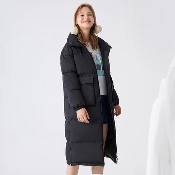 Jos jacheta femei de iarna noi mult timp liber până peste genunchi pâine parka se ingroase adăposturi de iarnă haina jos uza femeie 2259