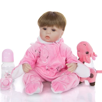 KEIUMI Drăguț 42 cm Silicon Moale Renăscut Baby Dolls de Vinil Păpușă Jucărie Pentru Fata Cosplay Iepure Romper de Moda pentru Copii Cadou de Ziua 4872