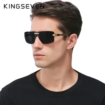 KINGSEVEN HD Polarizat ochelari de Soare Barbati fără ramă Brand de Lux de Designer Gafas Masculino Polarizado oculos De Sol 3022