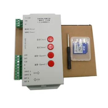 LED RGB controller T1000S Card SD Pixeli Controller ,pentru WS2801 WS2811 WS2812B LPD6803 CONDUS 2048 DC5~24V 0