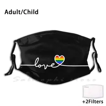 Lgbt Dragoste Print Amuzant Reutilizabile Pm2.5 Filtru Masca De Fata Lgbt Steagul Dragostei Inima Lgbt Pride Lesbiene Bisexuali Curcubeu Proteja Gay 0