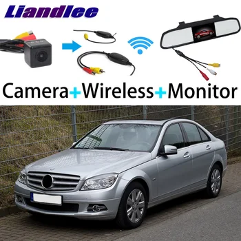 Liandlee 3in1 Receptor fără Fir Oglinda Monitorul Speciale din Spate Vedere aparat de Fotografiat de Rezervă Pentru Mercedes Benz C Class MB W204 2007~ 0