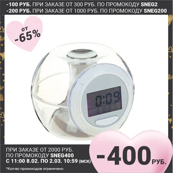 Luazon lb-06 ceas deșteptător, display 7 culori, 6 melodii, transparent 16763