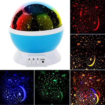 Lumina de noapte cu 4 LED-uri Lămpi de 3 Model Romantic de Rotație Cosmos Star Sky Moon Proiector Lumini Pentru Copii Dormitor Copii Lampă de Noapte 26496