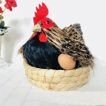 Mare Simulare Pe Cuib De Găină Ouă De Incubație Animal Pană Acasă Bucatarie Restaurant, Magazin, Bar Decor Petrecere 0