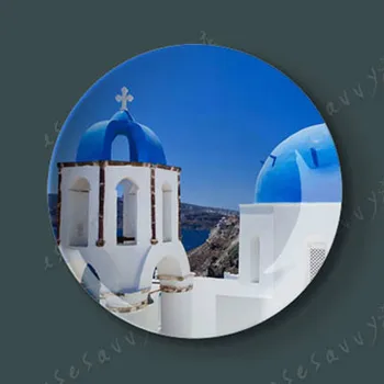 Marea Mediterană Agățat Placă Decorative Tava Stând Disc Ceramic Placa Creative Acasă Placa De Arta Ambarcațiunile Cadou Tava 3761