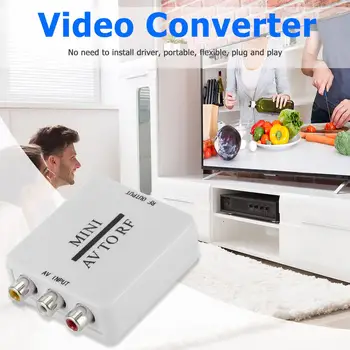Mini RCA AV CVSB la RF HD Video Converter Suport RF de 67,25/61.25 MHz TV Switcher Consum redus de Energie Nu Adaptor de Alimentare 0