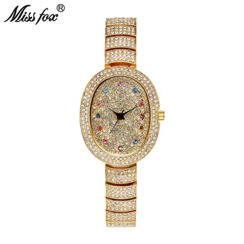 MISSFOX Noua Austria Cristal Minimalist Afaceri Ceasuri de Femei de Moda Ceas 2020 Brand Plin de Diamante Femeie Mică, Cuarț Ceas 10831