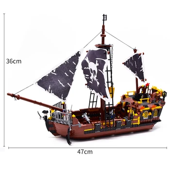 MOC Black Pearl Nava Compatibil Cu Nave Pirat 4184 4195 Caraibe Model Blocuri Băieți Cadouri de Ziua de nastere Copil Jucării 6879