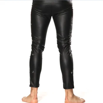 Moda Barbati Negru Faux din Piele de Brevet Pantaloni Skinny PU Latex Întinde Jambiere Barbati Sexy Clubwear Bodywear Pantaloni 20337
