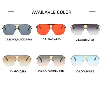 Moda Cadru Unic fără ramă Pătrată ochelari de Soare Oversize Una Bucata Ochelari de Soare Punte Dublă UV400 Ochelari Oculos De Sol 10897