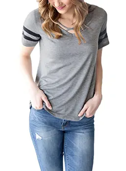 Moda Vara Femeile noul Tricou 2020 Casual Culoare Solidă Arc Topuri Largi Tricouri Tricouri Fete 0