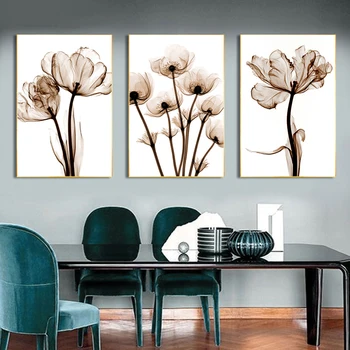 Modern, Transparent Tulip Panza Pictura Flori de Arta de Perete Postere Și de Imprimare imagini de Perete Pentru Camera de zi Dormitor Decor Acasă 0