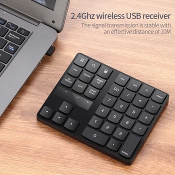 Multi-funcția de Tastatură Numerică cu 35 de Chei Wireless Mini Tastatură Digitală Reîncărcabilă 2.4 GHz pentru Contabil Casier Laptop 0