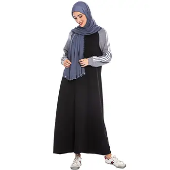 Musulman Dubai Islamic Îmbrăcăminte Decolteu La Fermoar Rochii Femei Rochie Cu Maneci Lungi 2019 Sport De Moda Rochie De Mari Dimensiuni 0