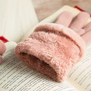 Mănuși de Iarnă pentru femei cu Catifea Vânt în aer liber cu Bicicleta Mănuși Disposible Roz Mănuși Fingerless Gloves pentru Femei 3776
