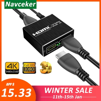 Navceker UHD 4K cu HDMI 2.0 Spliter 1x2 Suport HDCP 1.4 3D Splitter-ul HDMI 2.0 4K 1 Intrare-2 Ieșire Casetă de Comutare Pentru Blu-ray, DVD, HDTV 0