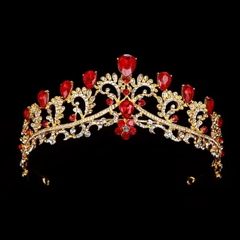 Negru Coroana nunta tiara bentita strasuri de Mireasa Accesorii de Par vintage coroane mireasa diademă concursuri de cap de păr bijuterii 0
