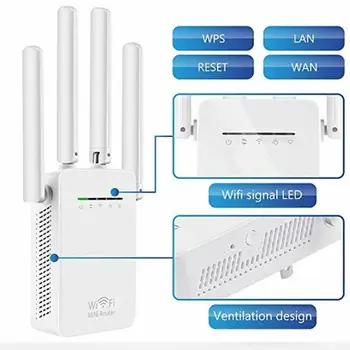 Negru WR09 WiFi Router Wireless Repeater Modul Punct de Acces Antene Booster 2.4 G Amplificator Rază Lungă de Semnal Wi-Fi Extender 5927