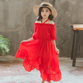 Noi 2019 Vară pentru Copii Rochii pentru Fete Neregulate Mult de Moda Printesa Rochie de Șifon Plajă Vacanță Rochie RT413 984