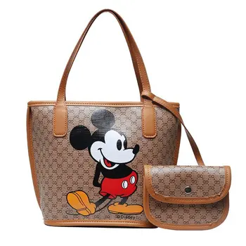 Noi Disney Mickey Mouse Tendință de Moda genți de mână de Femei Casual geanta de Cumparaturi mickey Minnie Portabil Desene animate pu doamnelor sac lanț saci 8874