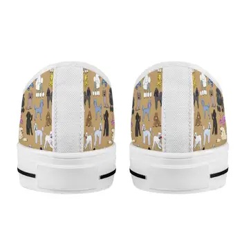 Nopersonality Pudel Drăguț Câine Low Top Panza Pantofi pentru Femei Casual Stil Floral Adidași Ușor Doamnelor Pantofi Plat Plus 1393