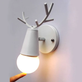 Nordic creative cap de cerb pe perete de lumina E27 lumina calda lampa de perete pentru dormitor cu pat cameră de zi ușa culoar, coridor, scari, restaurant 9029