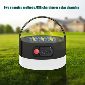 Nou 8 Led-uri Solara Camping-Lumina de Încărcare USB Portabil de Lumină în aer liber rezistent la apa Rotund Cort de Lumină Lampă Picătură de Transport maritim 0