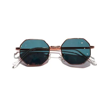 Noul Poligon Mici ochelari de Soare Femei Retro de Metal Rotund Ochelari de Soare Barbati de Brand Designer de Hexagon Ochelari de soare UV400 5514 0