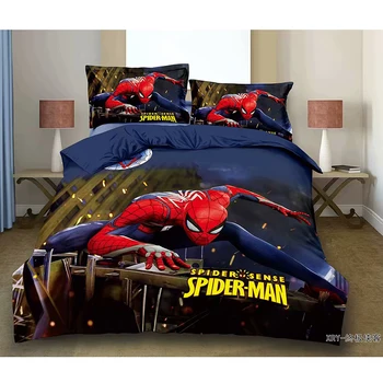 Noul Spiderman Set de lenjerie de Pat pentru Copii Desene animate Carpetă Acopere Set Cadou Twin 2/3/4buc Lenjerie de Pat, Foaie, Plat fata de Perna Poliester 13008
