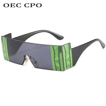 OEC CPO Supradimensionate Dreptunghi ochelari de Soare pentru Femei Brand de Moda-O singură Bucată Pătrat Ochelari de Soare pentru Barbati Gafas Nuante UV400 O592 22328